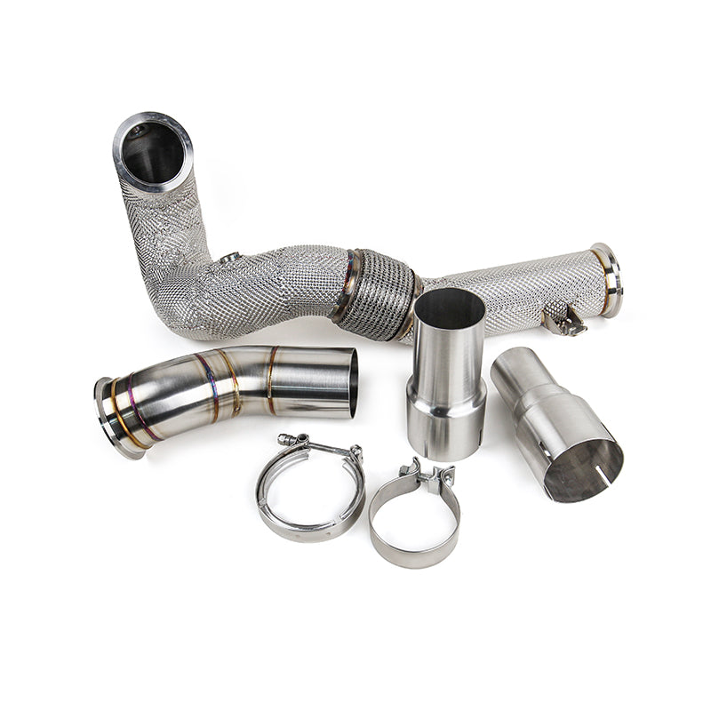 Load image into Gallery viewer, JDY 4" Catless Downpipe for 2.0TSI MQB Golf 7/7.5 GTI/R A3/S3 Leon
