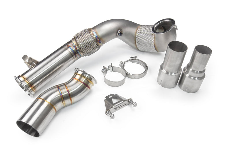 Load image into Gallery viewer, JDY 130mm Catted Downpipe MQB 2.0TSI MK7/7.5 R/GTI 8V/8V.5 S3 AWD/FWD
