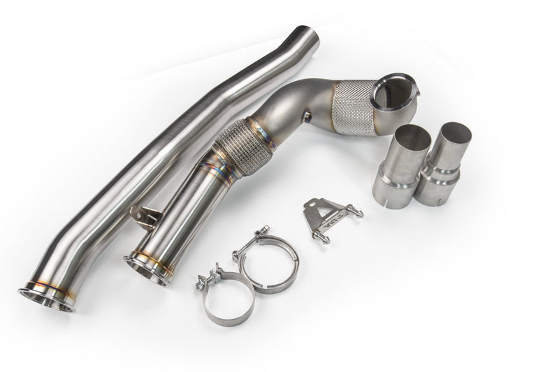 Load image into Gallery viewer, JDY 130mm Catted Downpipe MQB 2.0TSI MK7/7.5 R/GTI 8V/8V.5 S3 AWD/FWD
